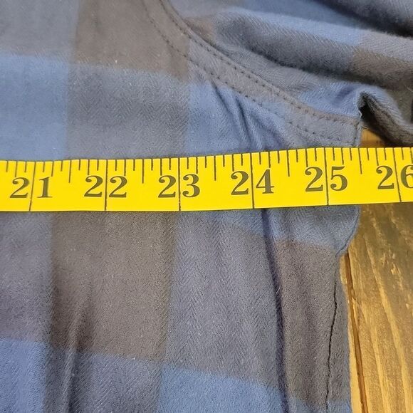 George. Lightweight Flannel. Blue and Gray Plaid Button-Up Shirt. Size XL. NWT - Picture 6 of 6